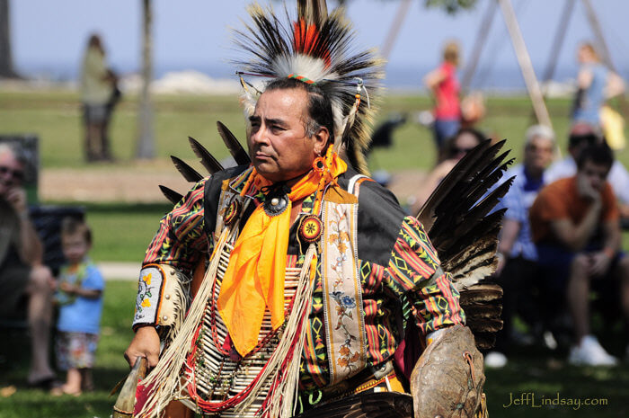 A man from the Oneida Indian Tribe of Wisconsin during a dance performance at Bay Beach Park, Freen Bay, fall 2009.