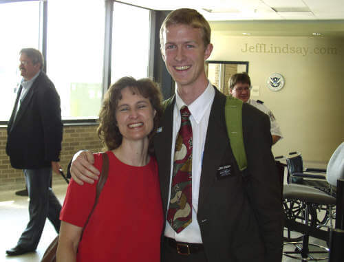 Stephen returns from his two-year mission in Buenos Aires, Argentina. Outagamie County Airport, Appleton, Wisconsin, June 2004.