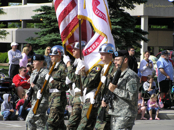 Some of our military helping out in the Appleton Falg Day parade, 2007.