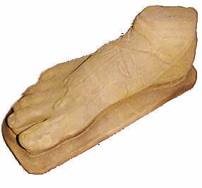 A stone foot representing Baal