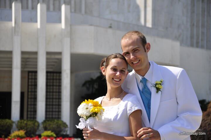 The couple in front of the LDS (Mormon) Washington, D.C. Temple