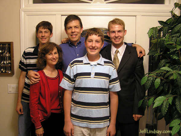 Our family at Steven Christiansen's home the night before Daniel left for a two-year mission in Nevada.