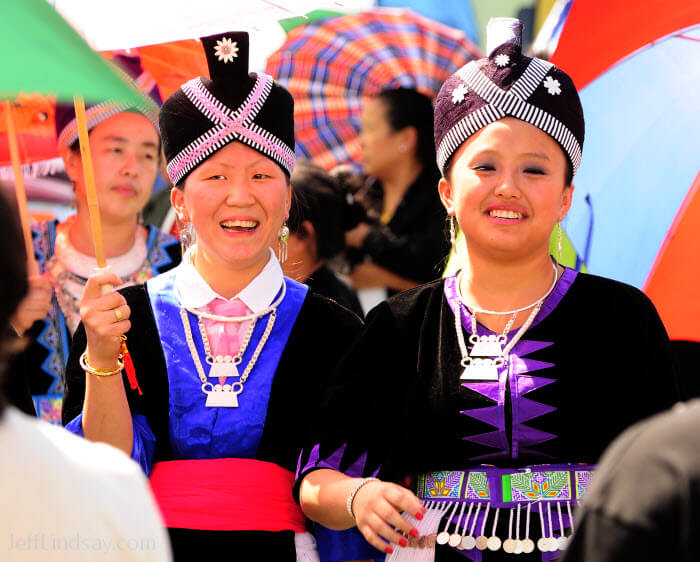 Hmong women in full attire at a soccer tournement in Oshkosh, Wisconsin, 2009. 