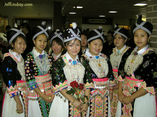 Wisconsin Hmong girls at a New Years' Celebration in Appleton, Dec. 2005