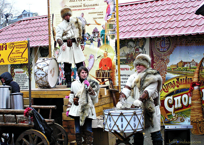 Russian performers near Red Square in Moscow, Dec. 2007.