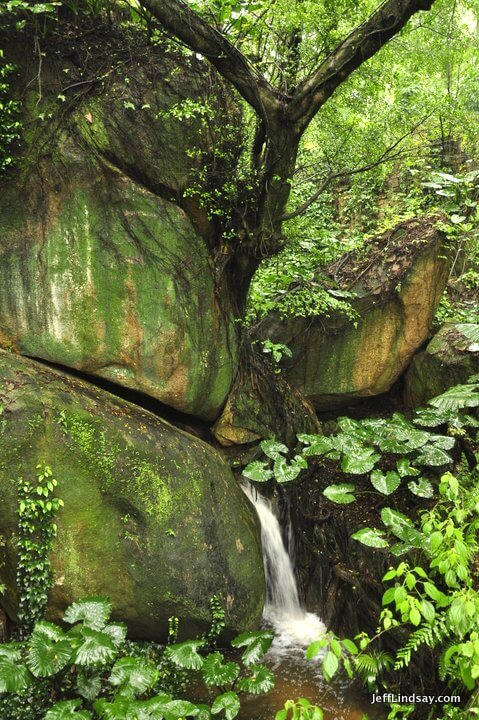 Xiamen, Fujian China, April 2013: waterfall