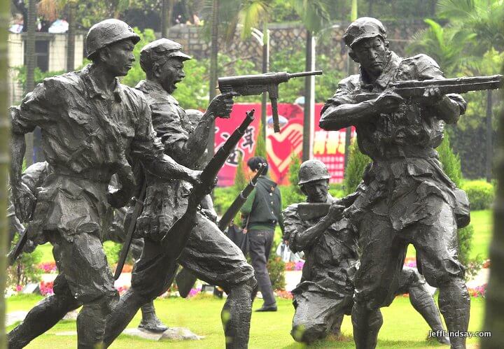 Xiamen, Fujian China, April 2013: statues, fallen soldiers, China 