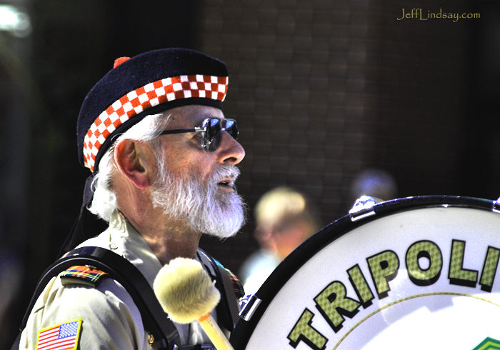Drummer in a military band.