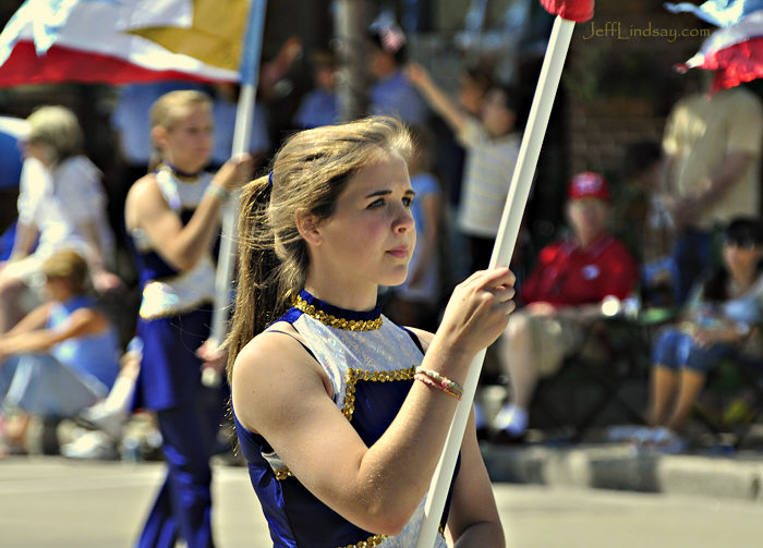 Flag girl marching with Appleton North High School.
