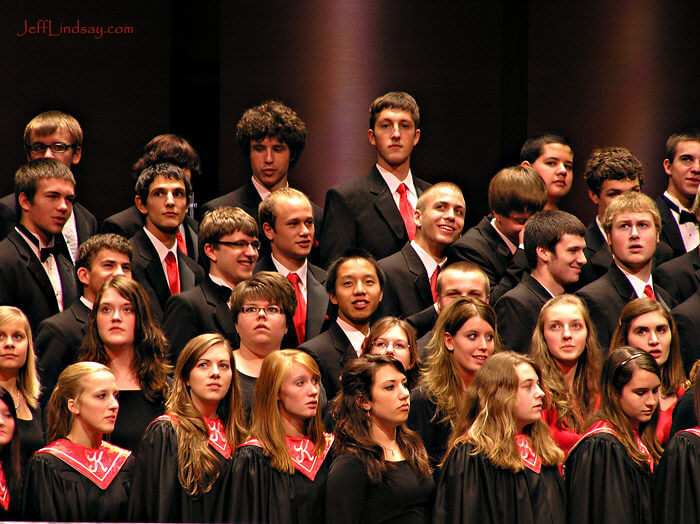 My son and peers from the Easterners, the musical group from Appleton East High School, 2009.