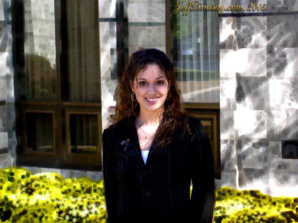 A friend of ours at the LDS Chicago Temple, Oct. 2004.