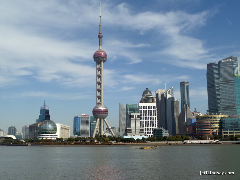 The Pudong side of the Bund, viewed from Puxi.