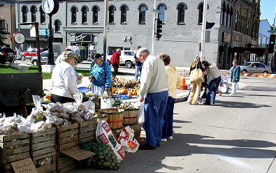 A farmers market on College Avenue.