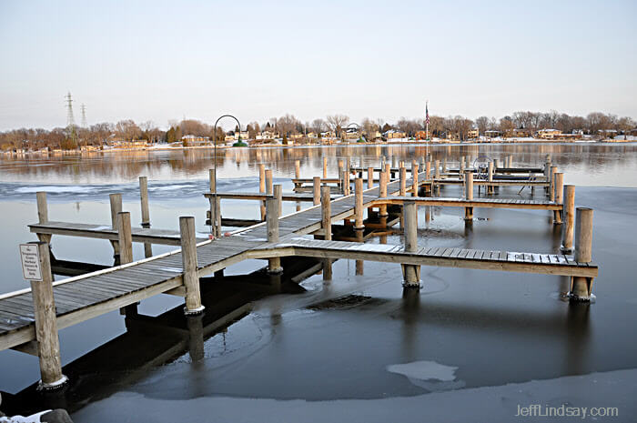 Dock on Little Lake Butte Des Morts in southwestern Appleton, Dec. 2009.