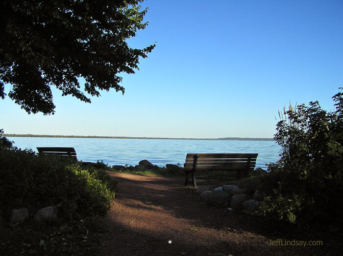 Lake Winnebago, as viewed from the end of Wisconsin Street in Neenah.