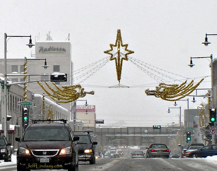 The angels on College Avenue, daytime. Dec. 24, 2008.