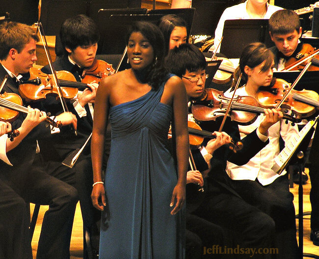 Ariana, a talented performer during a high school event at Lawrence University.