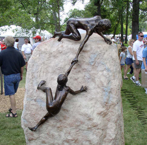 A bronze sculpture on display.