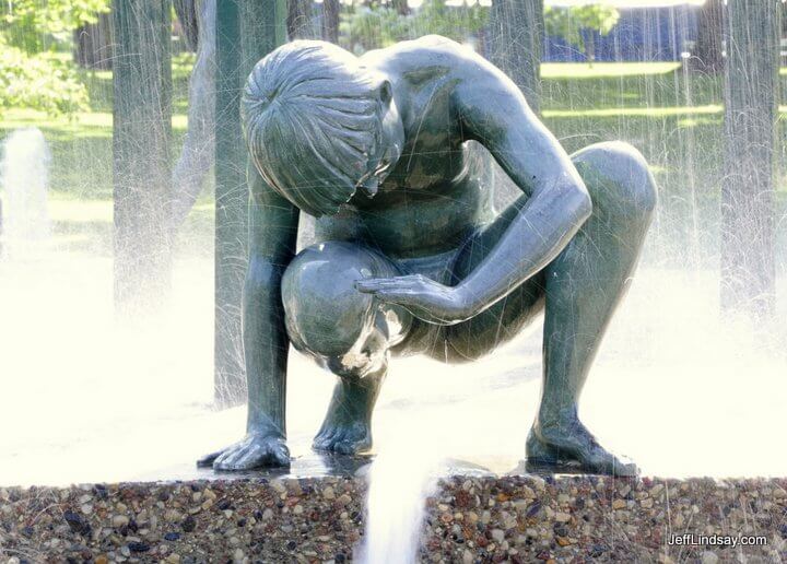 Scene from Dallas Anderson's Playing in the Rain sculpture, Neenab, 2009.