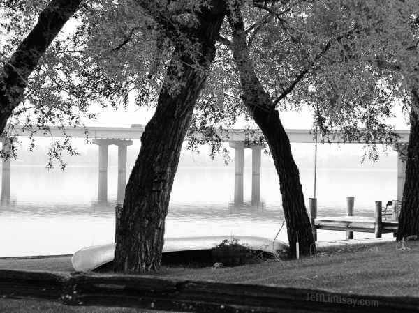 The bridge over Little Lake Butte des Morts, as viewed from the shores of Menasha.