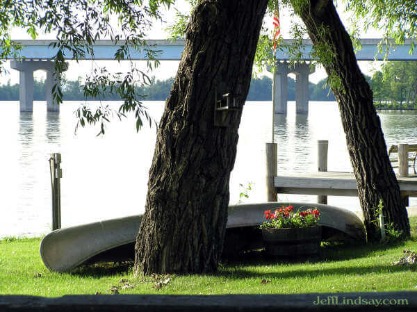 A view from Menasha of the Highway 441 bridge across Little Lake Butte des Morts, July 2005.