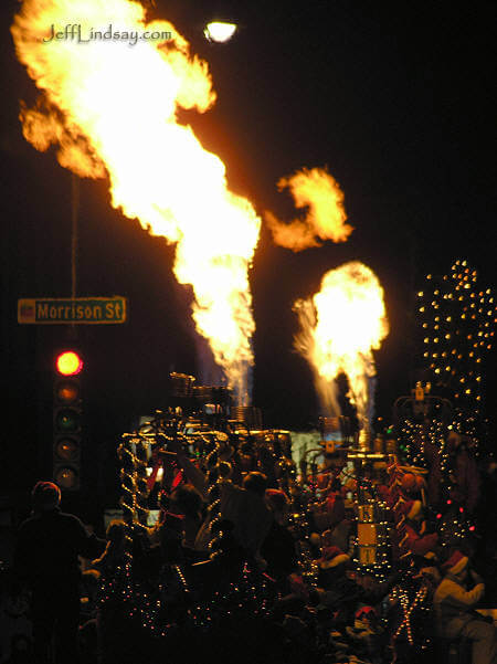 Flames rise from the heater units of the Appleton Balloonist Club.