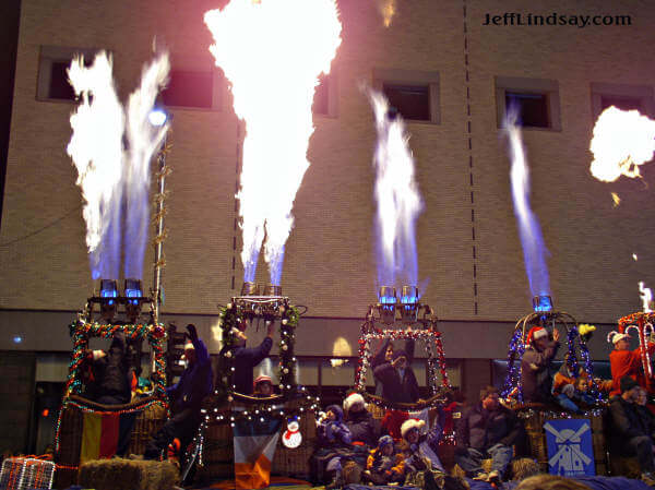 The roaring flames from this float by balloonists was a highlight of the parade for many of us.