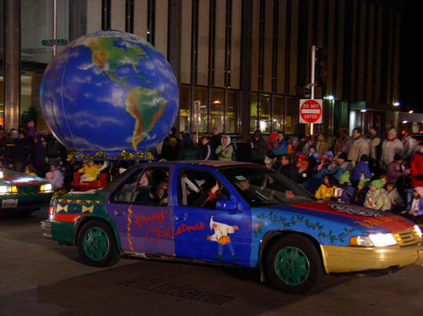 Many of us were hoping for a little global warming during the parade, although that's probably not what this exhibit was about.