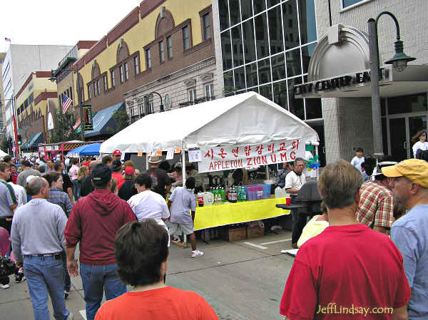 Booth from a  Korean church group. 