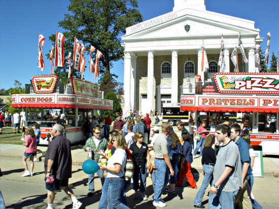 Here we see some of the finest elements of Appleton culture: sausage, corn dogs, and the classy culture of Lawrence University. The chapel shown here is the site of many cultural performances.