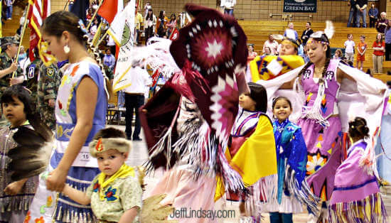 Native American women dancing at the Oneida Pow-Wow, April 29, 2005, in Green Bay.