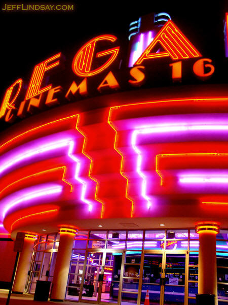 Regal Cinema on east College Avenue at night.