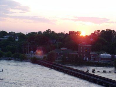 Sunset along a shore of the Fox River
