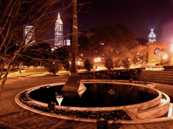 Evening view on the Georgia Tech campus, Atlanta, Feb. 9, 2004.