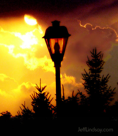 Street lamp in Appleton with an unusual sunset brewing, taken Sept. 1, 2004 and slightly modified in color.