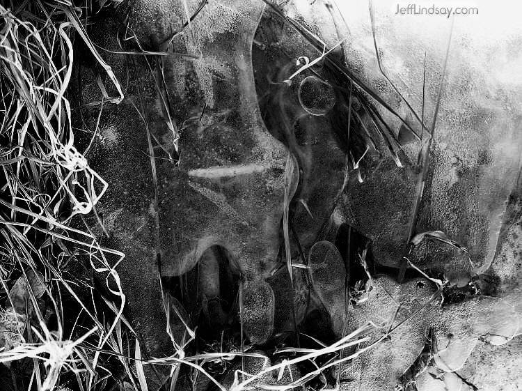 Straw and ice, Appleton, Dec. 2005.