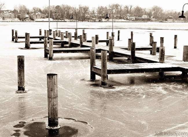 A dock in Appleton on the northwest end of Little Lake Butte des Morts, Dec. 3, 2006.