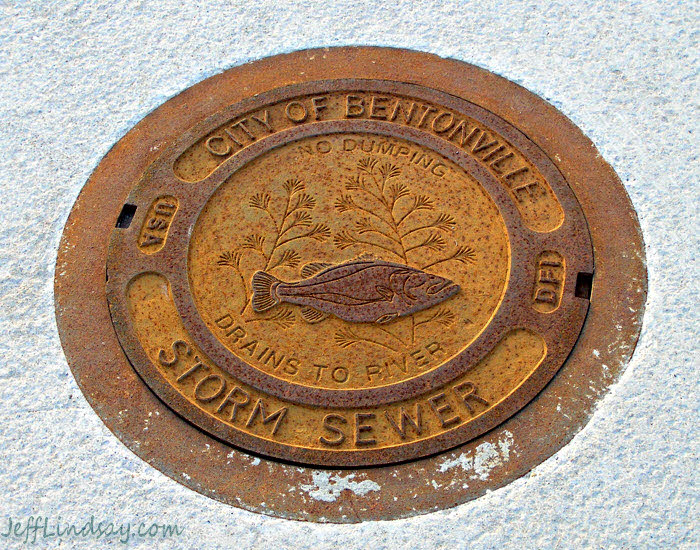 Manhole cover in Bentonville, Arkansas.