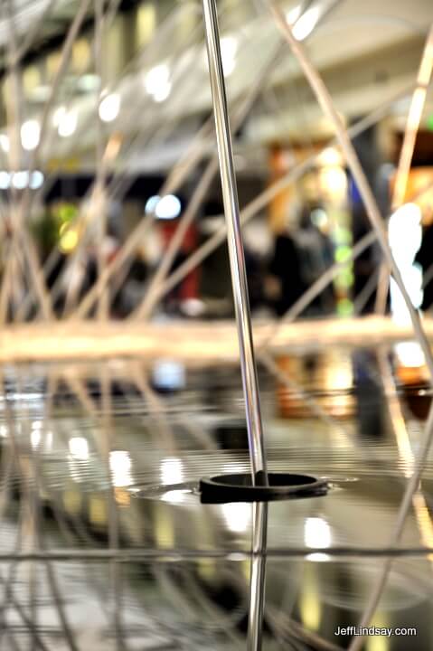 Water fountain in the Detroit International Airport, Jan. 2011.