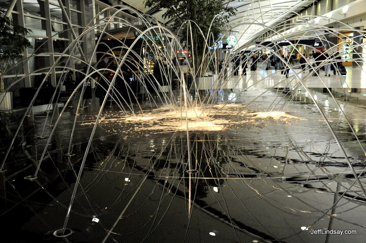 Water fountain in the Detroit International Airport, Jan. 2011.