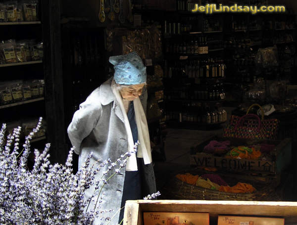 An interesting woman at a market at Pier 2 at the wharf in San Francisco, June 23, 2005.