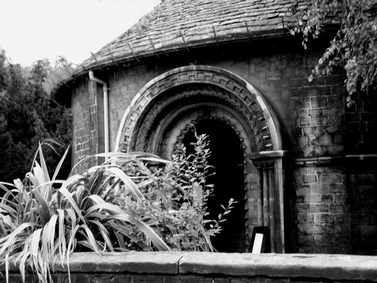 A view of the exterior of the ancient Round Church.