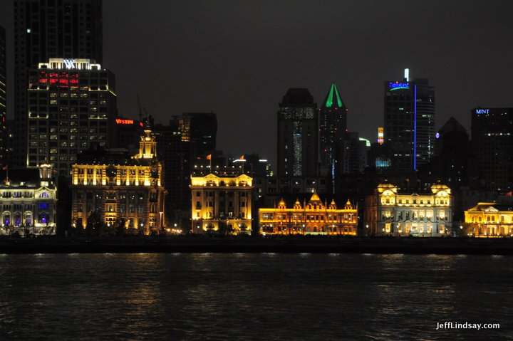 The Peace Hotel on Nanjing Road is the building with the green roof.