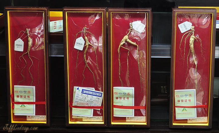 Expensive ginseng, beautiful and mysterious, from a Shanghai ginseng shop near Yu Gardens.