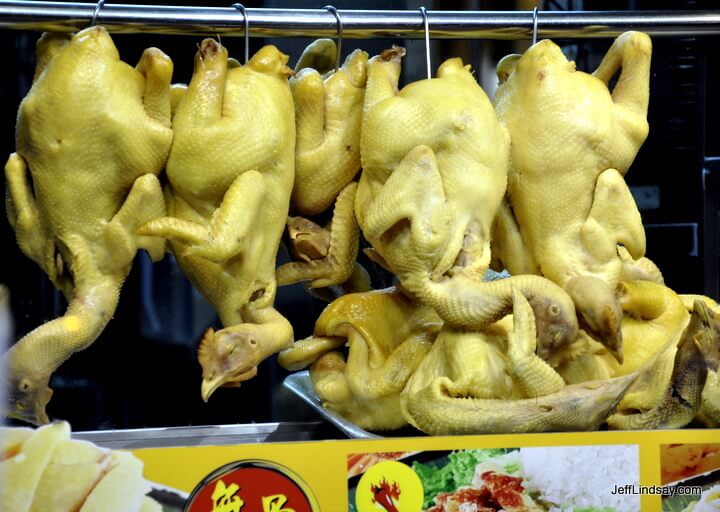 Chickens hanging in a shop in Honk Kong. Mmmm, tasty!