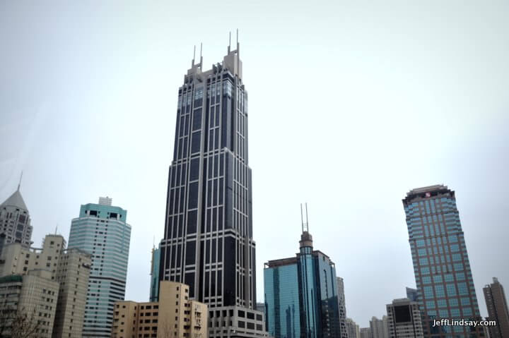 Tall building on Huai Hai Road. I think it's the Hong Kong Center.