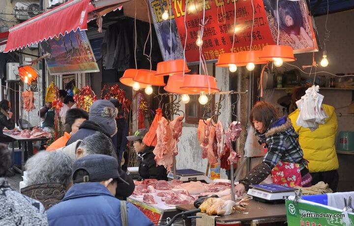 Meat monger, Shanghai, 2012