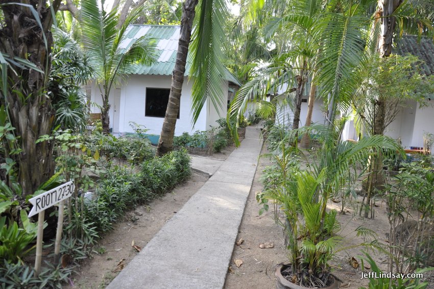 Our huts at Lanta Island Resort.