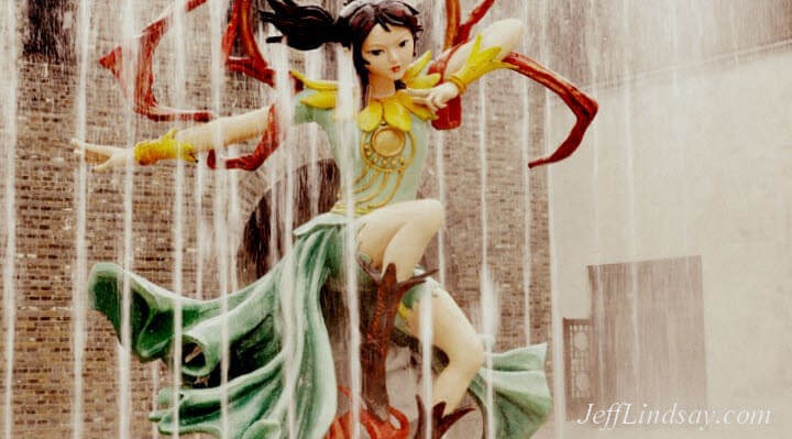 Mythical superhero woman at Wuzhen.