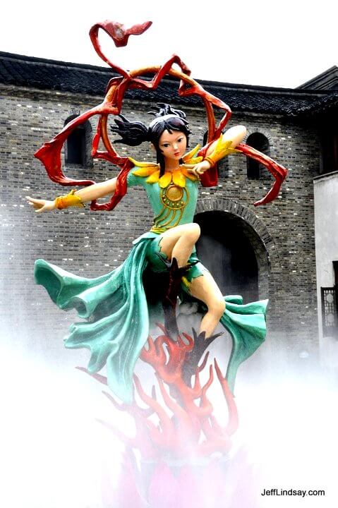 Another view of a mythical statue at Wuzhen.